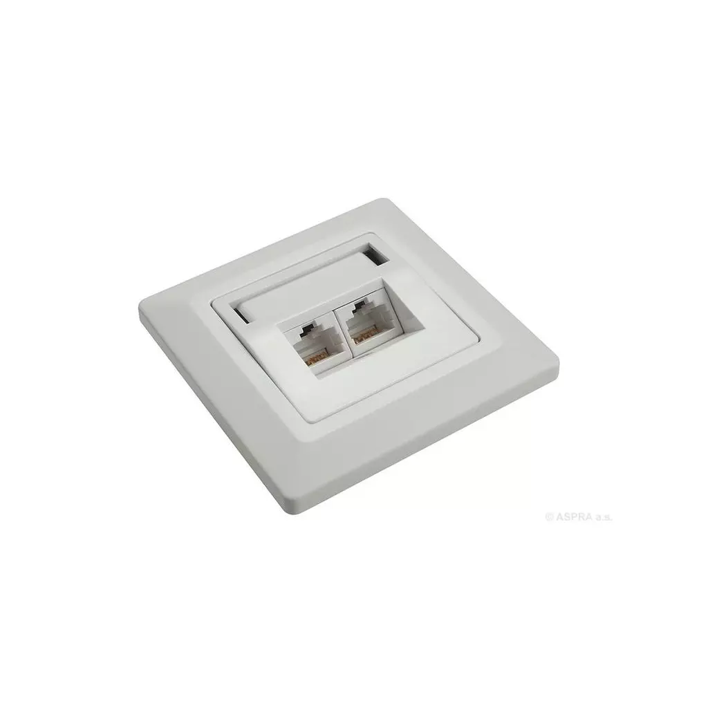 Obrázek produktu Zásuvka Solarix 2x RJ45, UTP, Cat 6, pod omítku, bílá