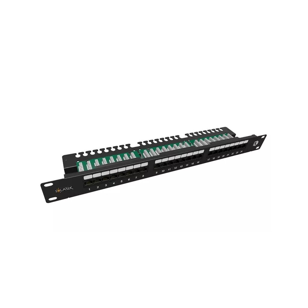 Obrázek produktu Patch panel Solarix SX24L-5E-UTP-BK-N 24 port Cat. 5e UTP 1U
