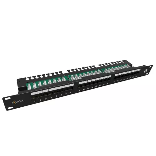obrázek produktu Patch panel Solarix SX24L-5E-UTP-BK-N 24 port Cat. 5e UTP 1U