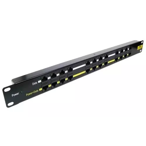 obrázek produktu Patch panel POE UTP cat.5e 12p 1U Black, 19" rack