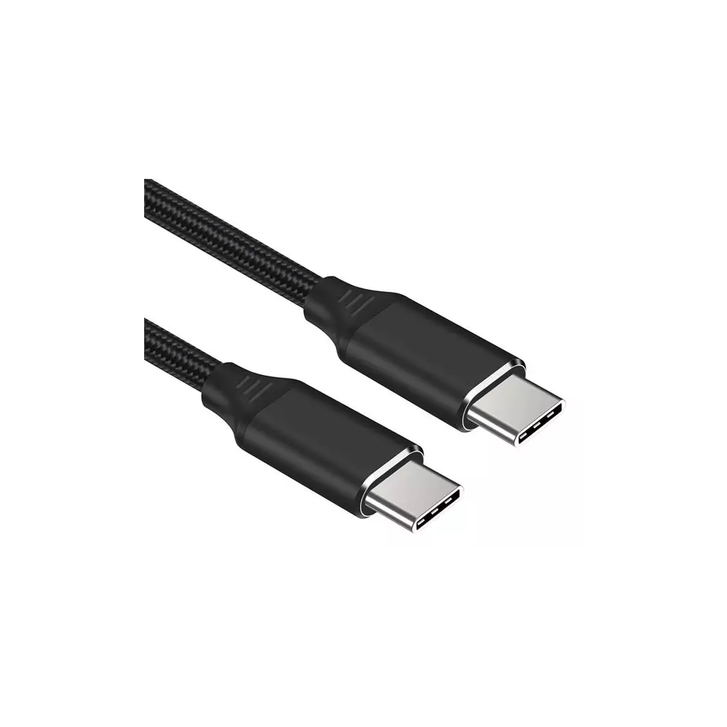 Obrázek produktu Kabel USB-C M/M 1,5m , 240W 480Mbps černý bavlněný oplet, 1,5m