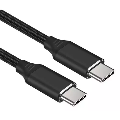 obrázek produktu Kabel USB-C M/M 1,5m , 240W 480Mbps černý bavlněný oplet, 1,5m
