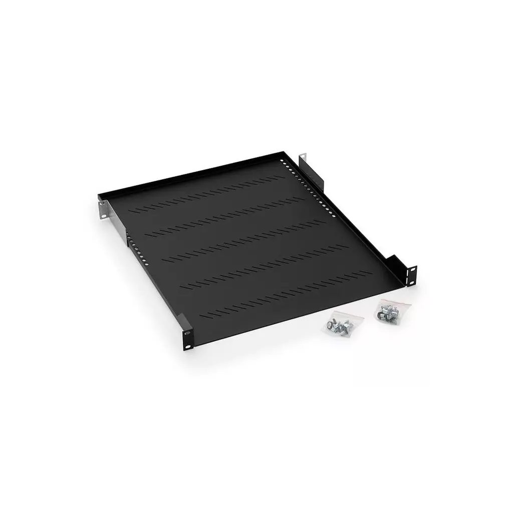 Obrázek produktu Police Triton s perforací 1U/550mm, nosnost 40kg, černá