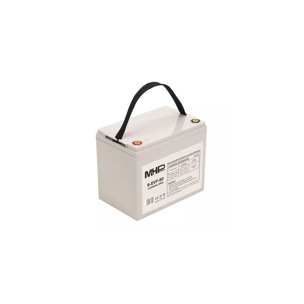 Obrázek produktu Baterie MHPower 6-EVF-80 Trakční gelová, 12V/80Ah, Terminál T1 - M6, Deep Cycle