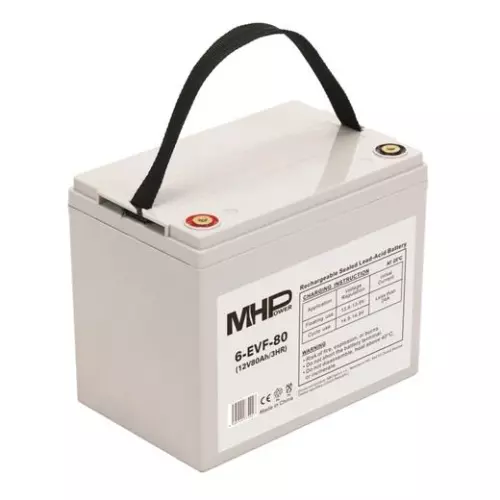 obrázek produktu Baterie MHPower 6-EVF-80 Trakční gelová, 12V/80Ah, Terminál T1 - M6, Deep Cycle