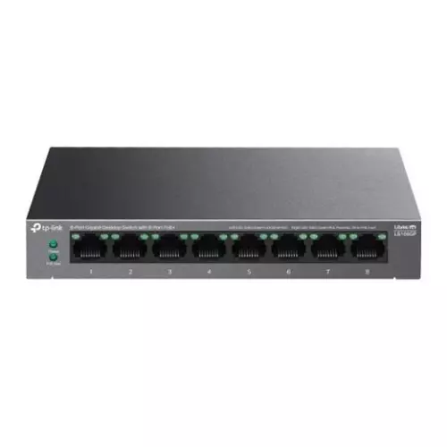 obrázek produktu Switch TP-Link LS108GP 8x GLan s PoE+, 62W, kov