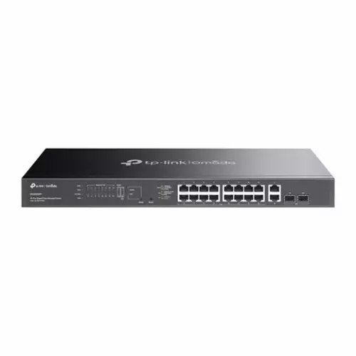 obrázek produktu Switch TP-Link ES220GMP 2x GLan, 16x GLan s PoE+, 2x SPF combo, 250W, 19", Omáda SDN