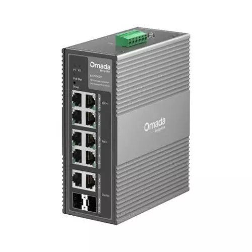 obrázek produktu Switch TP-Link IES210GPP průmyslový, 2x SFP combo, 8x GLan s Poe+, 240W, DIN, Omáda SDN