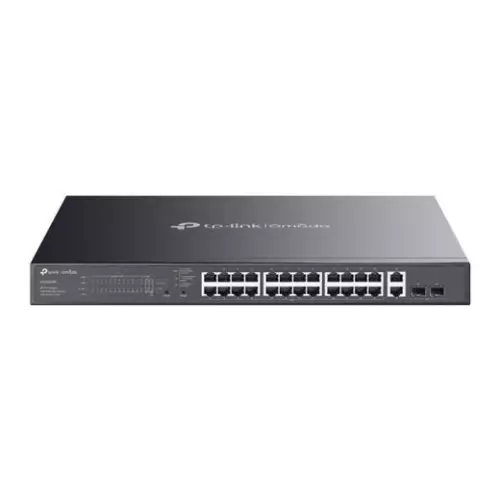obrázek produktu Switch TP-Link ES228GMP 2x GLan, 24x GLan s PoE+, 2x SPF, 384W, 19", Omáda SDN