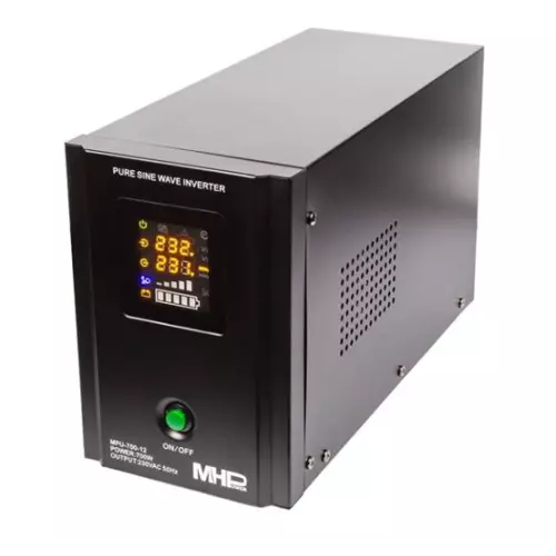 obrázek produktu Napěťový měnič MHPower MPU-700-12 záložní zdroj, 12V/230V, 700W, funkce UPS, čistý sinus