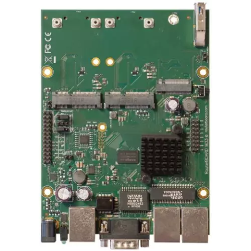 obrázek produktu RouterBoard Mikrotik RBM33G Dual Core 880MHz CPU, 256MB RAM, 3x Gbit LAN, 2x miniPCI-e, ROS L4