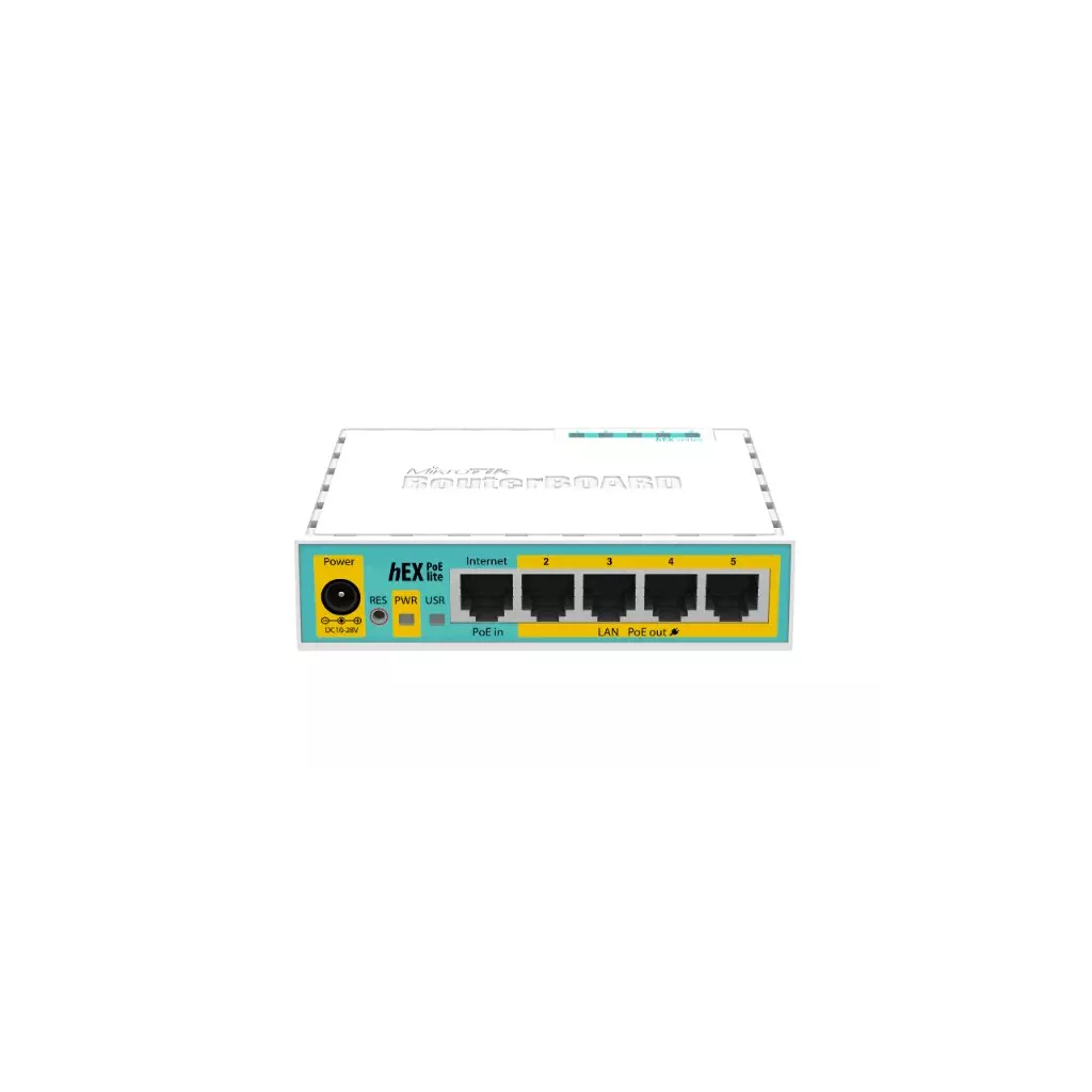 Obrázek produktu RouterBoard Mikrotik RB750UPr2 hEX PoE lite, 64 MB RAM, 400 MHz, 5x LAN,1x USB, PoE vč. L4