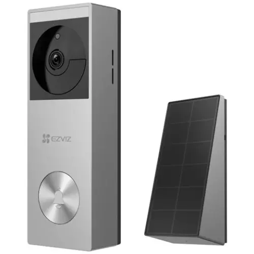 obrázek produktu Chytrý zvonek Ezviz HP3 Pro Wi-Fi, kamera, napájení ze sítě a baterie, solár, šedo-stříbrné