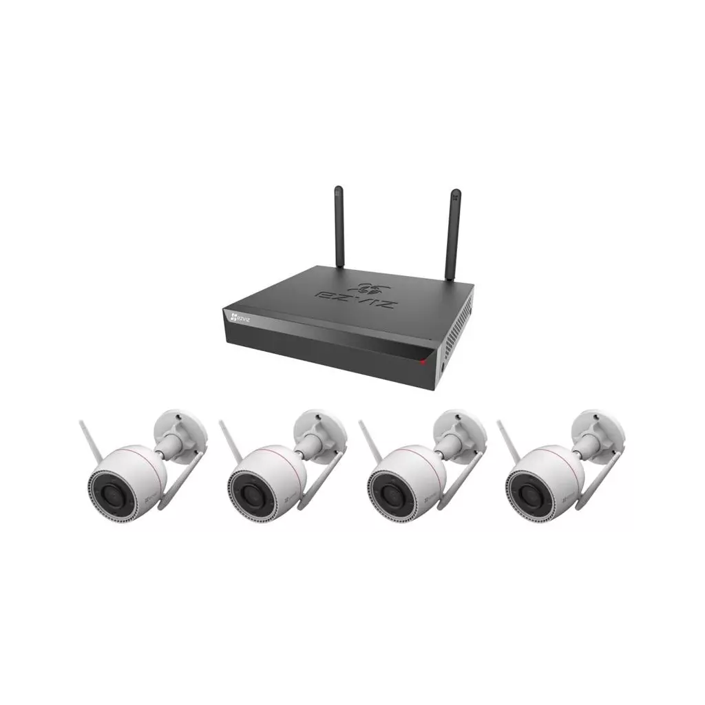 Obrázek produktu Kamerový set Ezviz H3C 2K+ Wi-Fi KIT IP venkovní, bullet, 4Mpix, 1x NVR CS-X5S-R100-8W/ 4x IP kam. H3C 2K+, HDMI/ VGA/ W