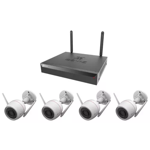 obrázek produktu Kamerový set Ezviz H3C 2K+ Wi-Fi KIT IP venkovní, bullet, 4Mpix, 1x NVR CS-X5S-R100-8W/ 4x IP kam. H3C 2K+, HDMI/ VGA/ W