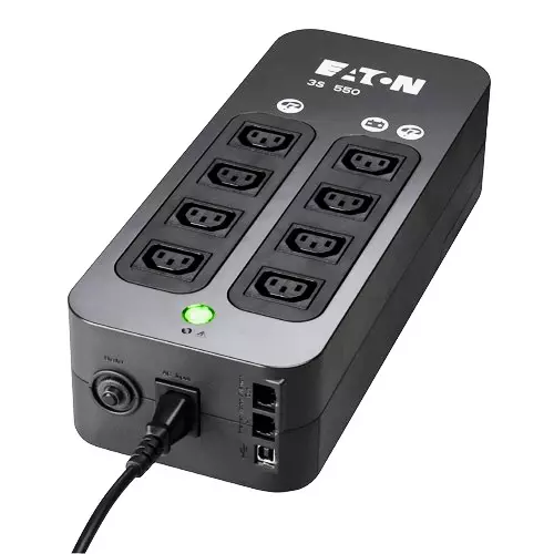 obrázek produktu EATON Záložní zdroj UPS Eaton 3S 550VA/330W, USB, černý, 8×IEC C13