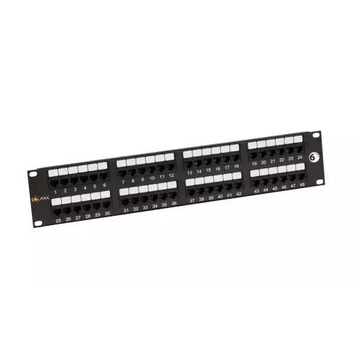 obrázek produktu SOLARIX Patch panel UTP 48xRJ45 kat. 6, 2U, 19", osazený, černý