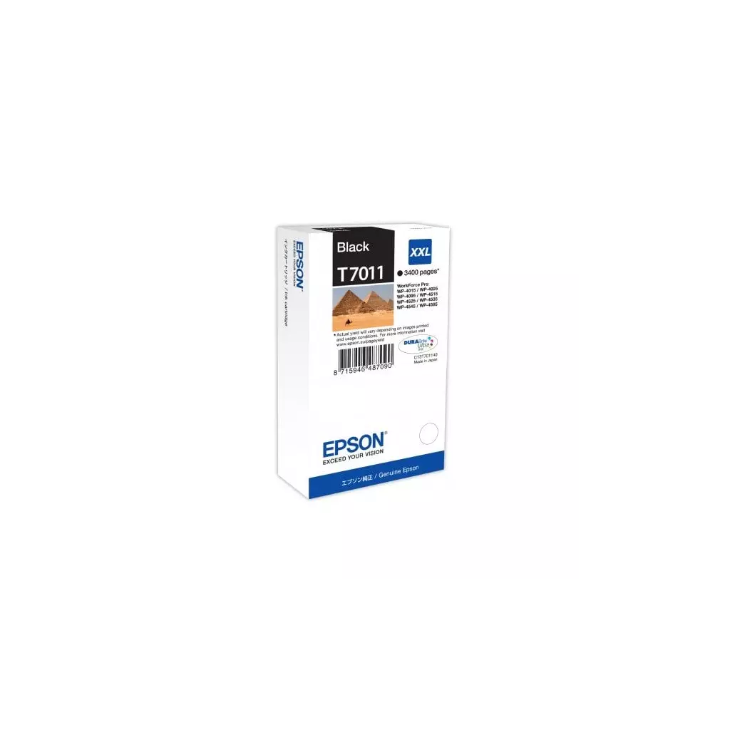 Obrázek produktu Epson T7011 XXL Black, až 3400 stran, pro série WP4000/4500 (WP-4015,WP-4025,WP-4515,WP-4525,WP-4535,WP-4545) - originální