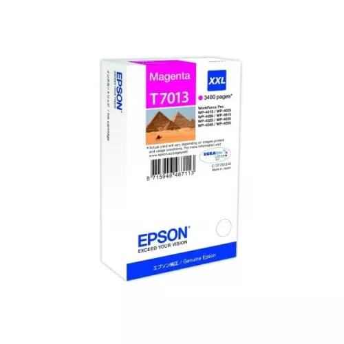 obrázek produktu Epson T7013 XXL Magenta až 3400 stran, pro série WP4000/4500 (WP-4015,WP-4025,WP-4515,WP-4525,WP-4535,WP-4545) - originální