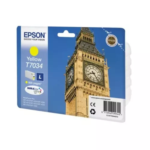 obrázek produktu Epson T7034 L Yellow, až 800 stran, pro série WP4000/4500 (WP-4015,WP-4025,WP-4515,WP-4525,WP-4535,WP-4545) - originální