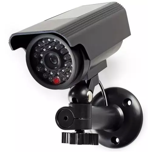 obrázek produktu NEDIS atrapa bezpečnostní kamery s blikající LED/ bullet/ IP44/ venkovní/ černá