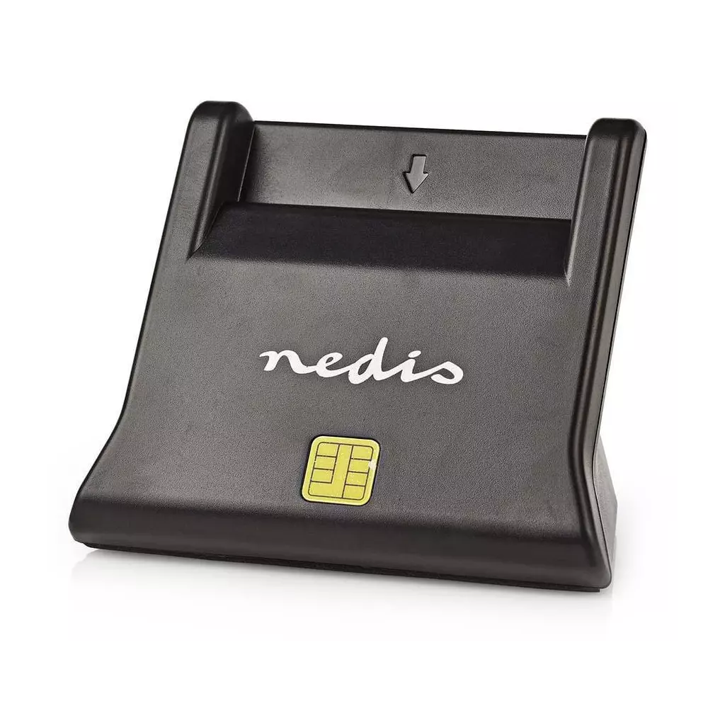 Obrázek produktu NEDIS čtečka čipových karet CRDRU2SM3BK/ Smart Card ID-1/ eObčanka/ standardní biometrické čipy/ USB 2.0/ černá