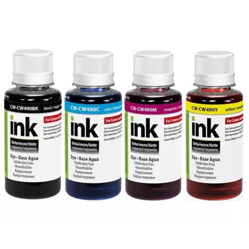 obrázek produktu ColorWay alternativní inkoustová náplň pro CANON / GI-490/ G1400/ G2400/ G3400/ 4x 100ml Multipack