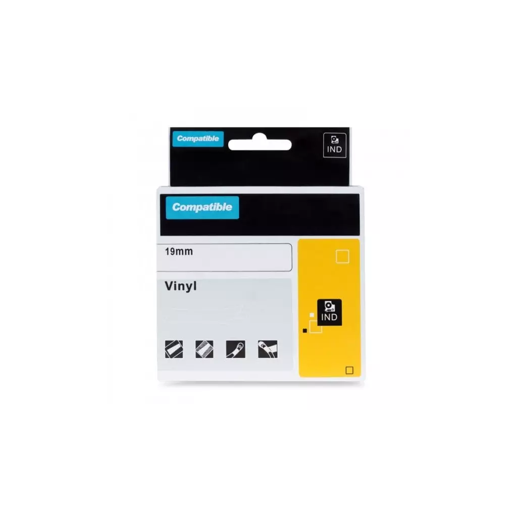 Obrázek produktu PRINTLINE kompatibilní páska s DYMO 1868752, 19mm,7m,černý tisk/bílý p., XTL, vinyl.univer