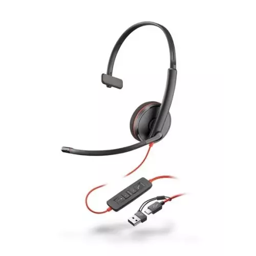 obrázek produktu Poly náhlavní souprava Blackwire 3210, USB-C/A adaptér, mono - černá