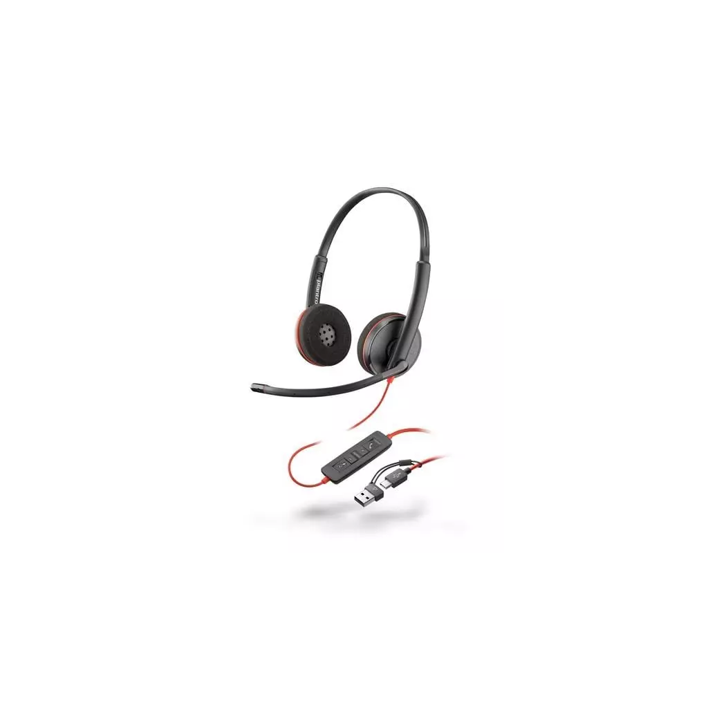 Obrázek produktu Poly náhlavní souprava Blackwire 3220, USB-C/A adaptér, stereo - černá