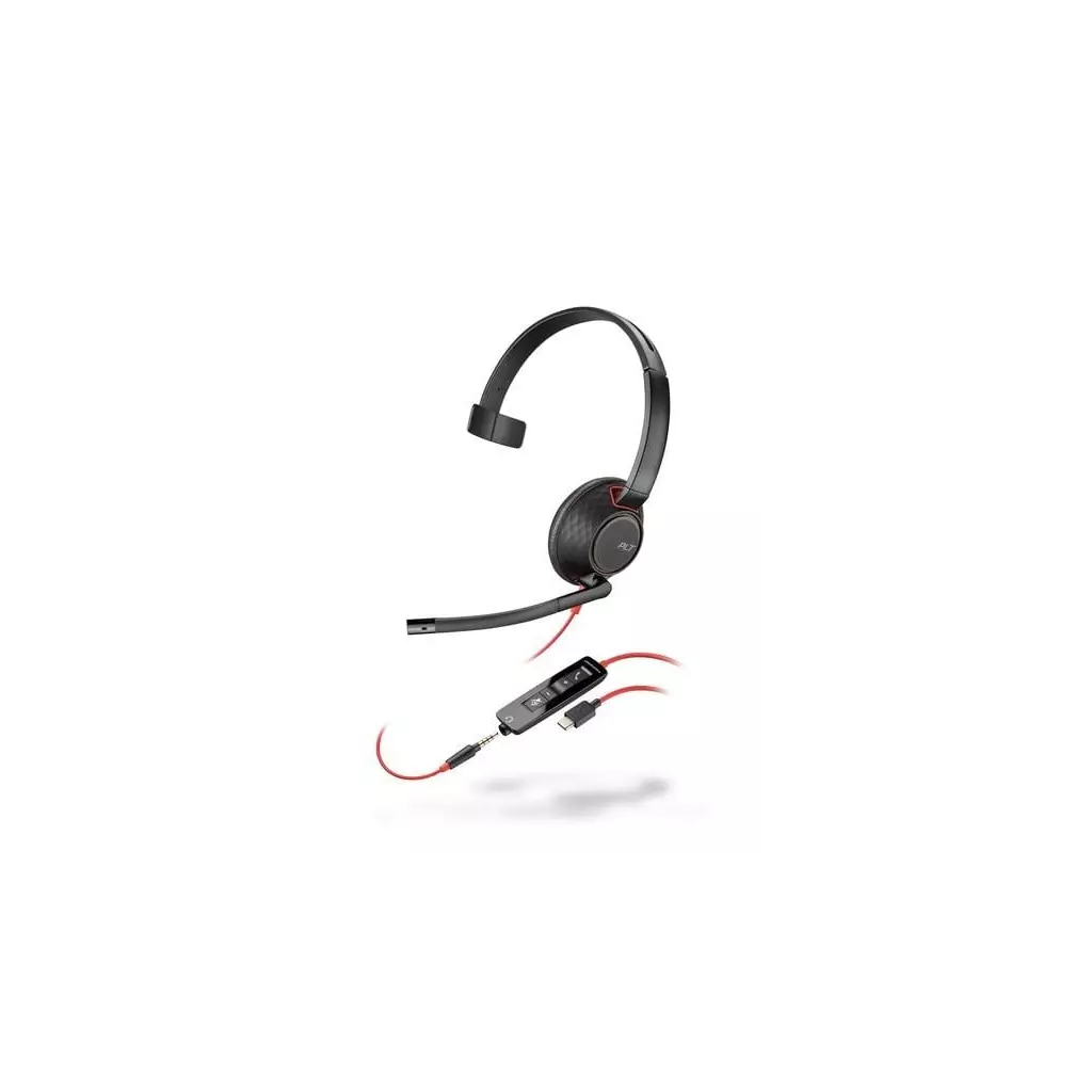 Obrázek produktu Poly náhlavní souprava Blackwire 5210, 3,5 mm jack + USB-C/A adaptér, mono - černá