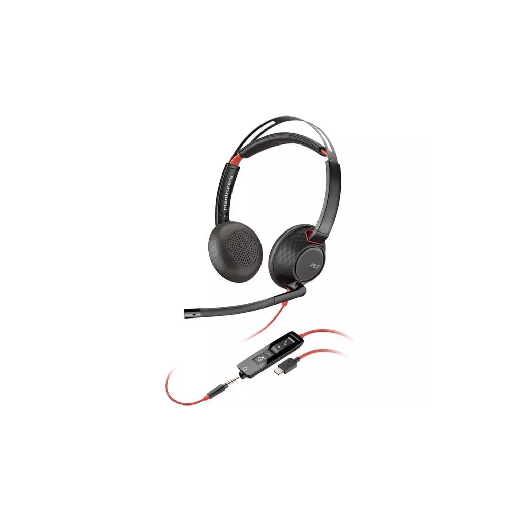 Obrázek produktu Poly náhlavní souprava Blackwire 5220, 3,5 mm jack + USB-C/A adaptér, stereo - černá