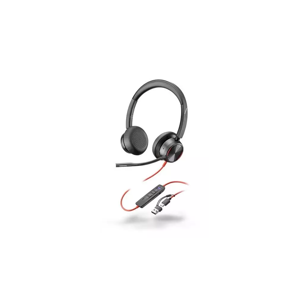 Obrázek produktu Poly náhlavní souprava Blackwire 8225 MS, USB-C/A adaptér, stereo - šedá