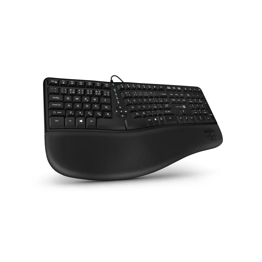 Obrázek produktu CONNECT IT FOR HEALTH ERGO drátová ergonomická klávesnice CZ + SK verze, ČERNÁ - černá