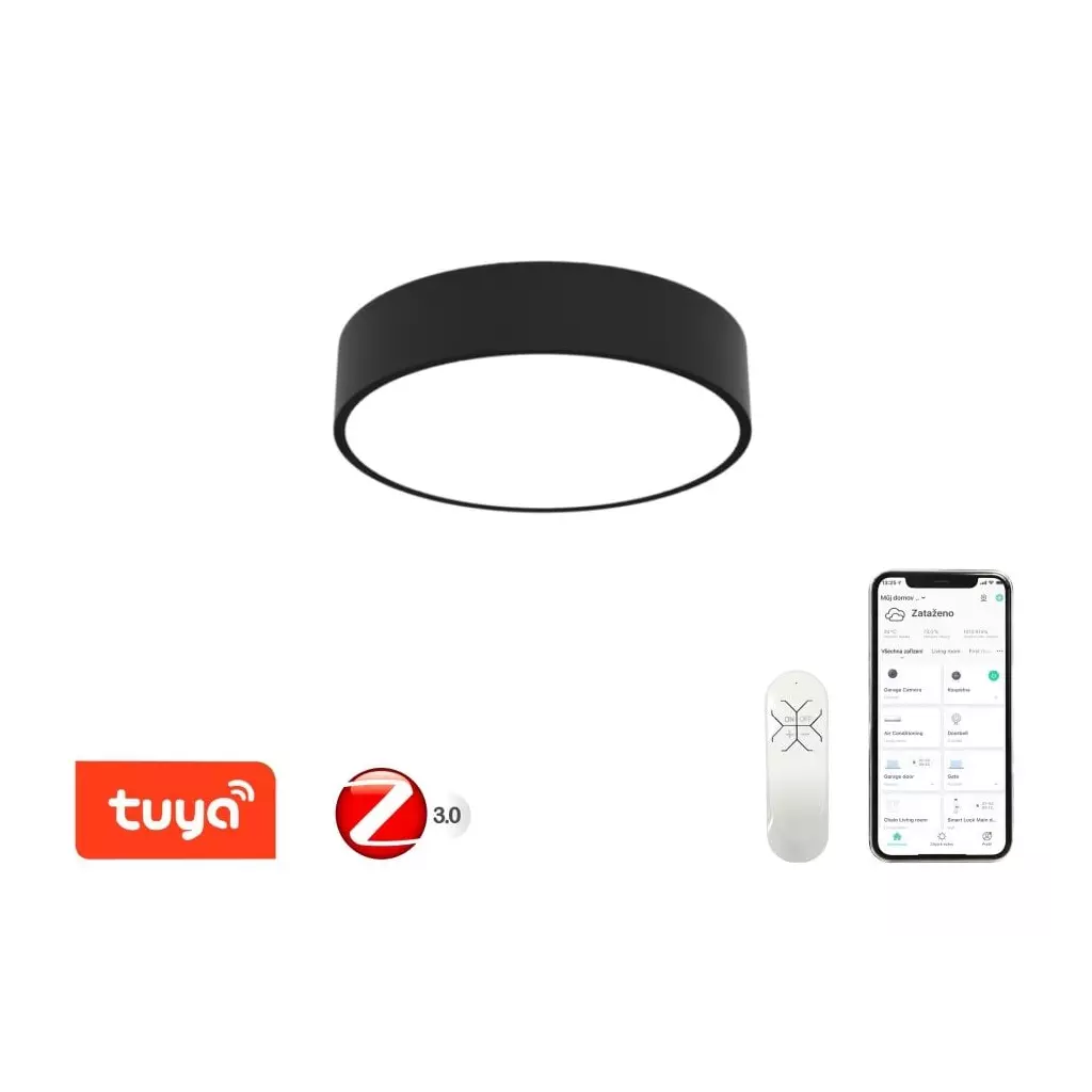 Obrázek produktu IMMAX NEO RONDATE SLIM Smart stropní svítidlo 40 x 7cm 28W černé Zigbee 3.0, TUYA