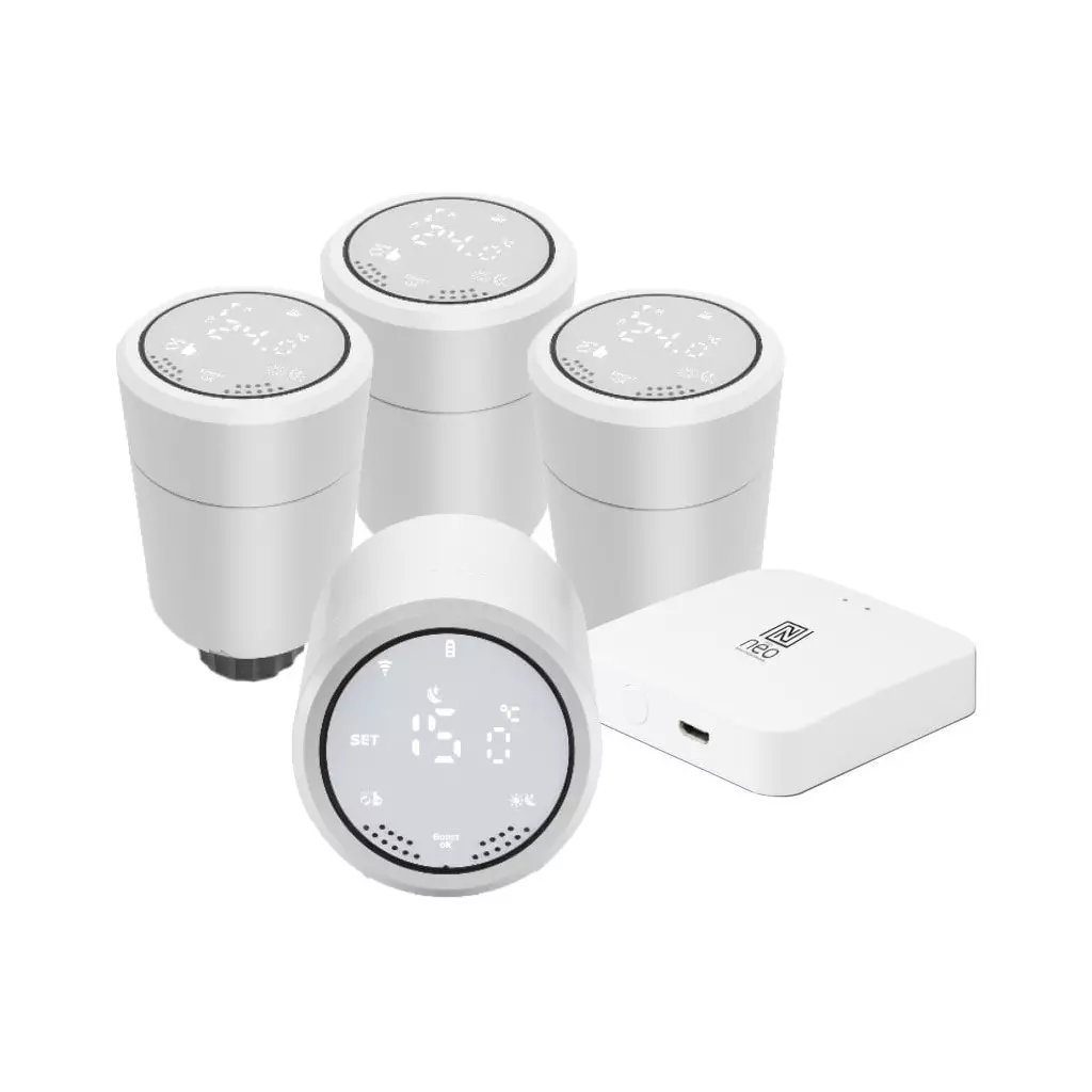 Obrázek produktu IMMAX NEO SMART Termostatická hlavice 4+1 Starter Kit, Zigbee, TUYA
