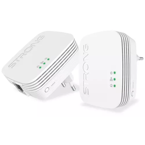 obrázek produktu Strong sada 2x adaptérů Powerline 1000 DUO MINI/ 1000 Mbit/s/ 1x LAN/ bílý