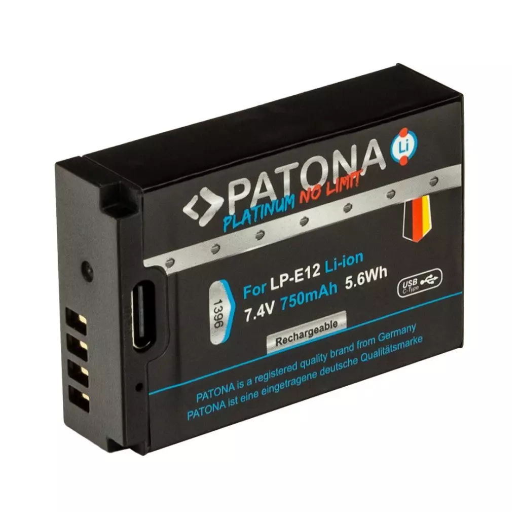 Obrázek produktu PATONA baterie pro foto Canon LP-E12 750mAh Li-Ion Platinum USB-C nabíjení