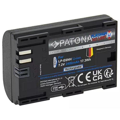 obrázek produktu PATONA baterie pro foto Canon LP-E6NH 2400mAh Li-Ion Platinum USB-C nabíjení