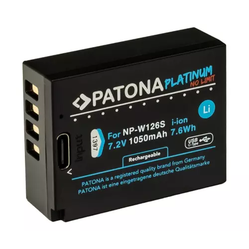 obrázek produktu PATONA baterie pro foto Fuji NP-W126S 1050mAh Li-Ion Platinum USB-C nabíjení
