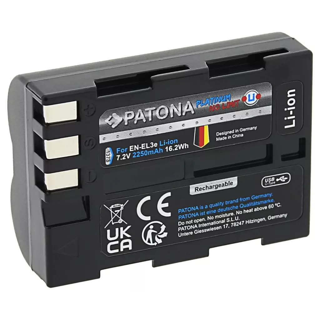 Obrázek produktu PATONA baterie pro foto Nikon EN-EL3E 2250mAh Li-Ion Platinum USB-C nabíjení