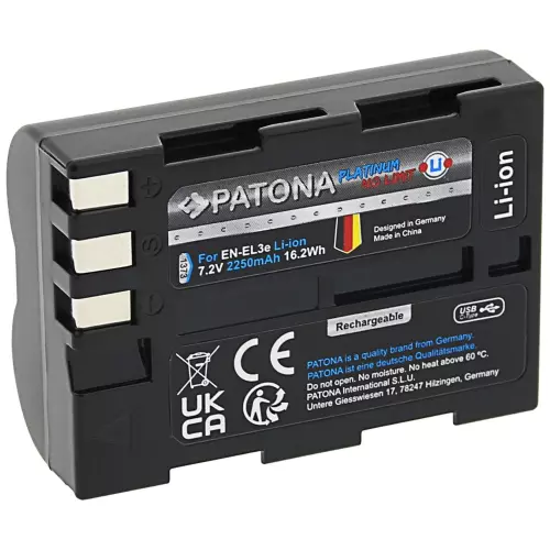 obrázek produktu PATONA baterie pro foto Nikon EN-EL3E 2250mAh Li-Ion Platinum USB-C nabíjení