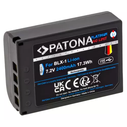 obrázek produktu PATONA baterie pro foto Olympus BLX-1 2400mAh Li-Ion Platinum USB-C nabíjení