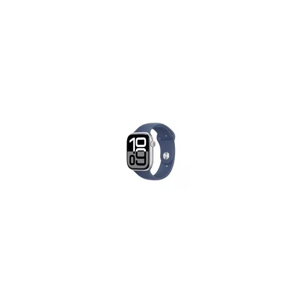 Obrázek produktu Apple Watch Series 10 GPS + Cellular 42mm Silver Aluminium Case with Denim Sport Band - S/M (MWX33QC/A)