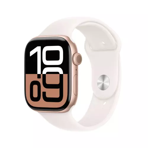obrázek produktu Apple Watch Series 10 GPS + Cellular 46mm Rose Gold Aluminium Case with Light Blush Sport Band - M/L (MWY73QC/A)