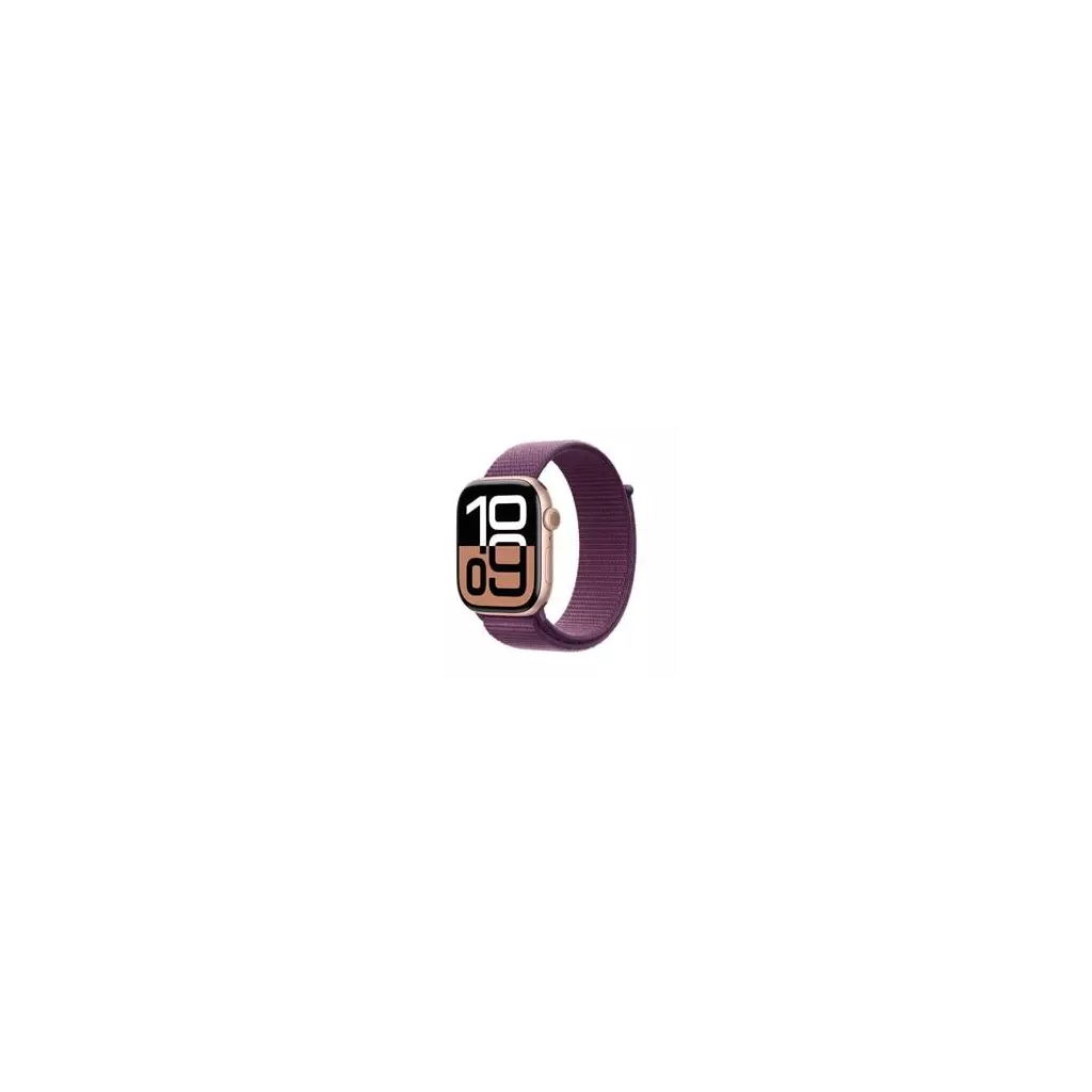 Obrázek produktu Apple Watch Series 10 GPS + Cellular 46mm Rose Gold Aluminium Case with Plum Sport Loop (MWY83QC/A)
