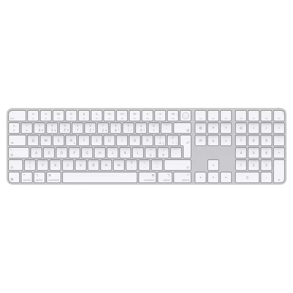 Obrázek produktu Apple Magic Keyboard s Touch ID a číselnou klávesnicí pro Macy s čipem Apple,CZ,bílé klávesy