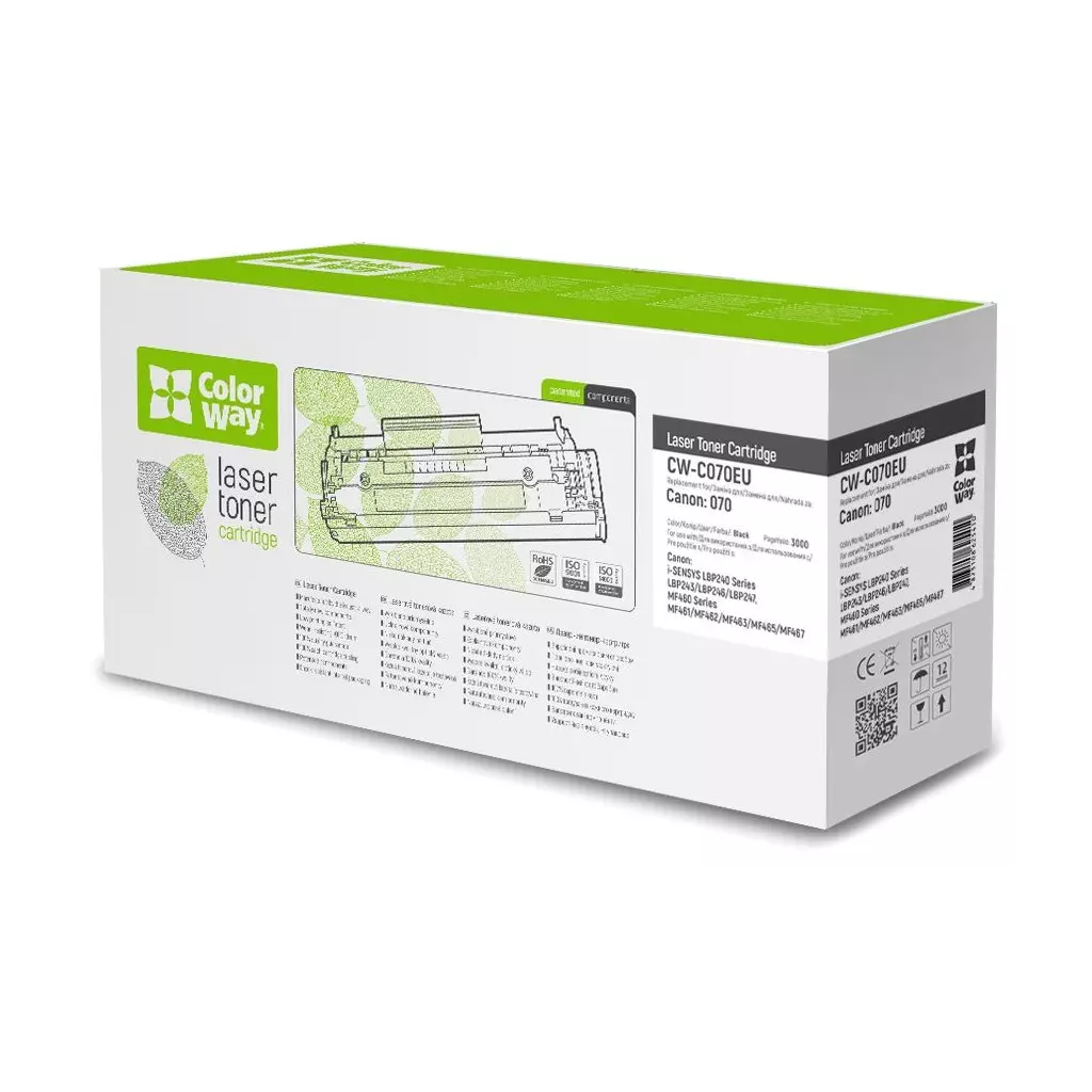 Obrázek produktu ColorWay kompatibilní toner s Canon 070, 3000 stran, černý