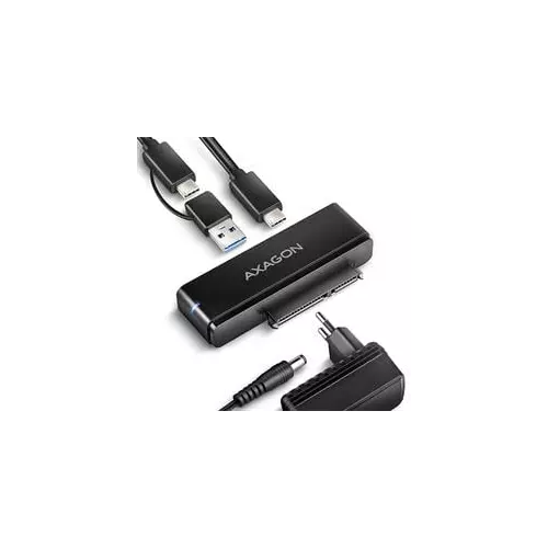 obrázek produktu AXAGON ADSA-FPX, USB-C 10Gbps - SATA 6G, 2.5"/3.5" SSD/HDD FAST PORT X adaptér, vč. AC napáječe