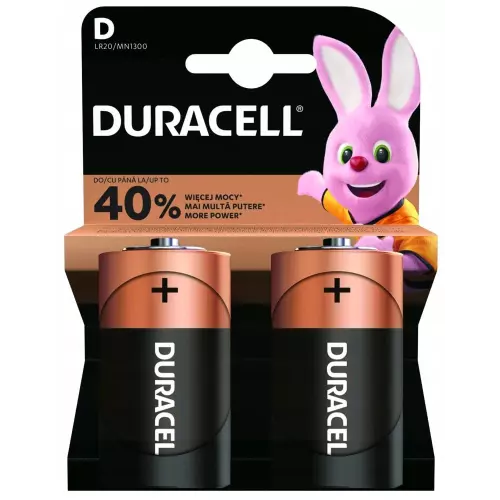 obrázek produktu Duracell Basic alkalická baterie, 2 ks (D)